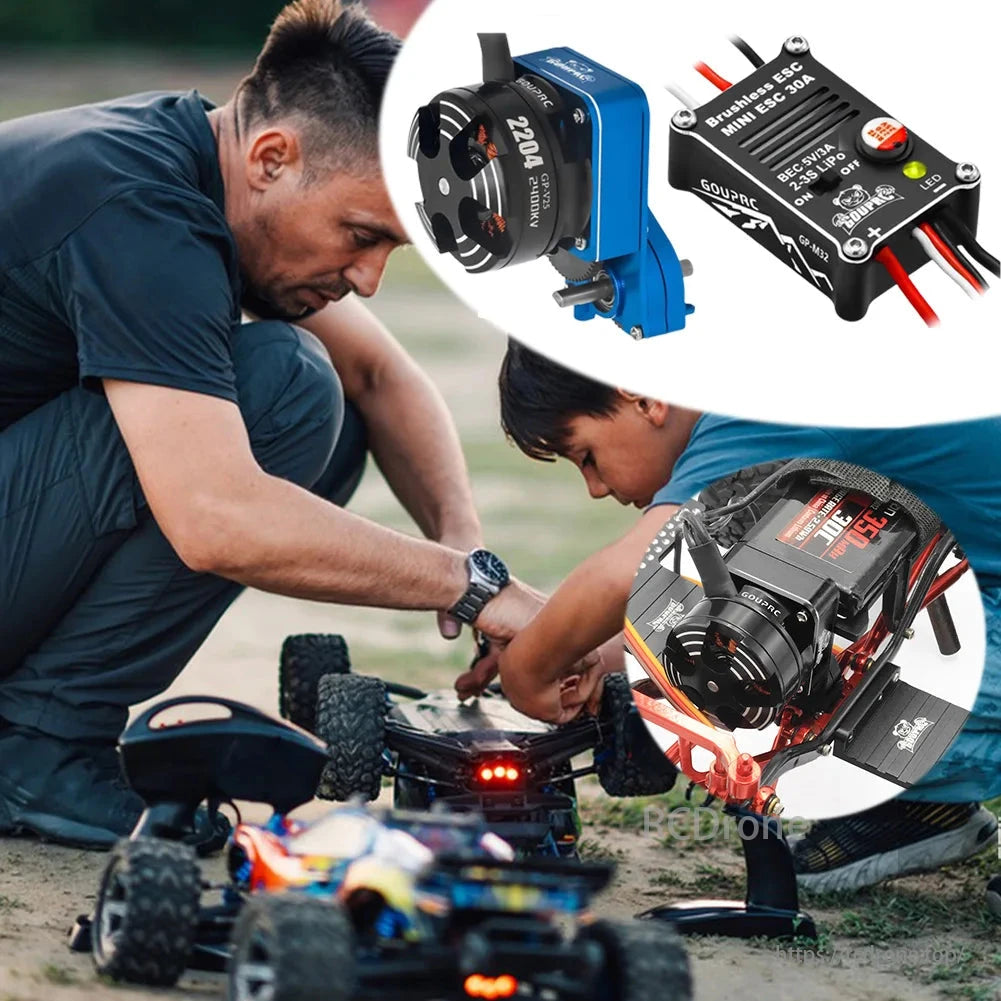 2204 2400KV Brushless Outrunner Motor with Transmission Mount and 30A ESC for SCX24 1/24 RC Crawler Truck Car