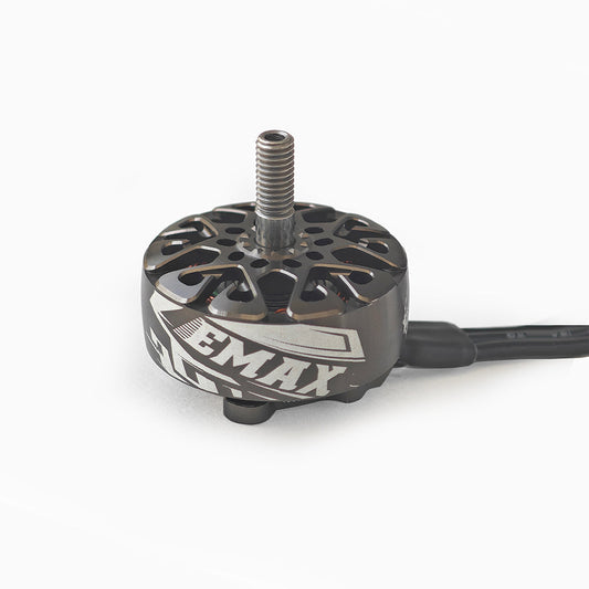 EMAX ECOIII 2207 Brushless Motor close-up with threaded shaft and top ventilation cutouts