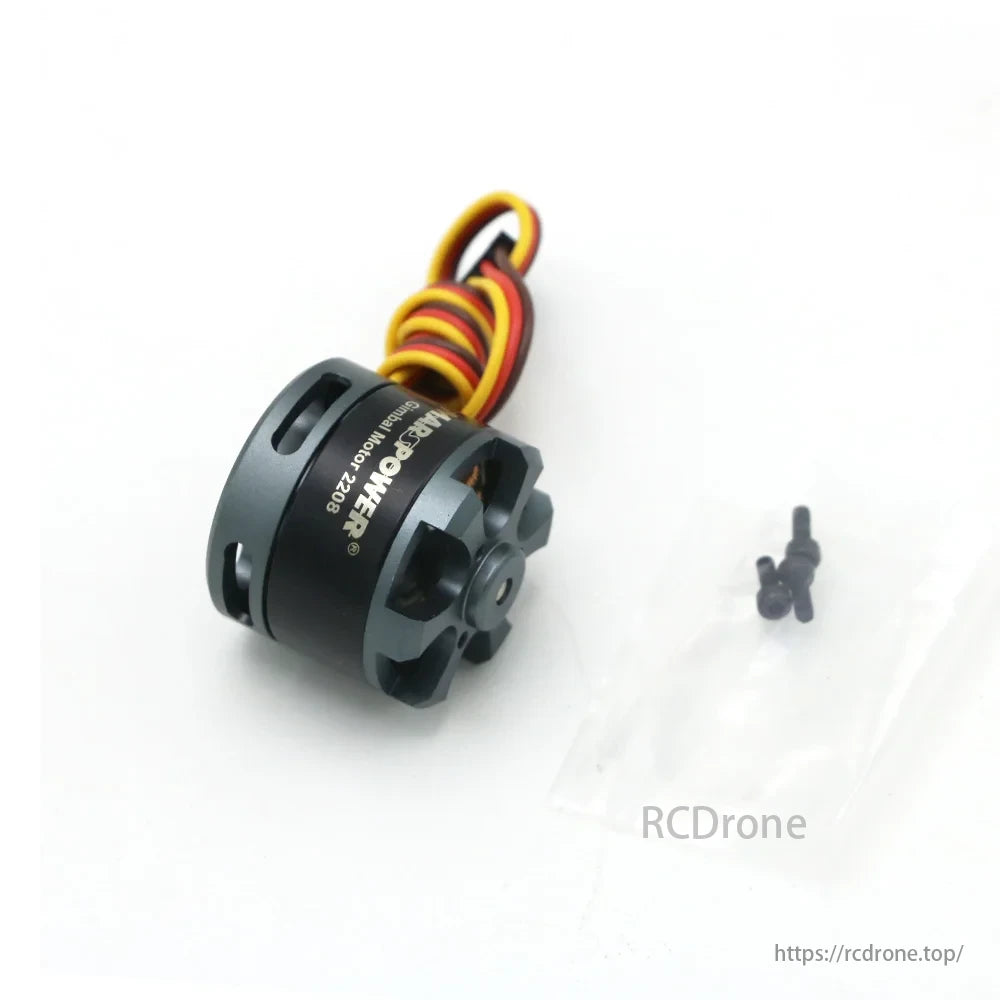 2208 80T RC Brushless Gimbal Motor, This motor provides smooth stabilization and precise control for camera payloads between 100g-200g in CNC-machined gimbal setups.