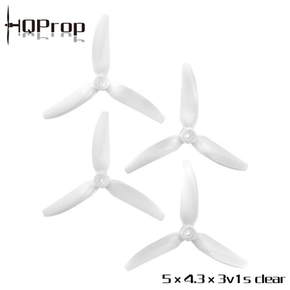 پروانه HQProp 5X4.3X3V1S (۲ راست‌گرد + ۲ چپ‌گرد) - پلی‌کربنات