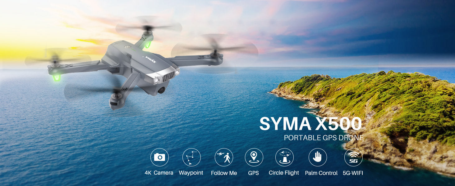 SYMA X500 4K HD Drone, SYMA X500 PORTABLE GPS DRONE 5g 4K Camera Way
