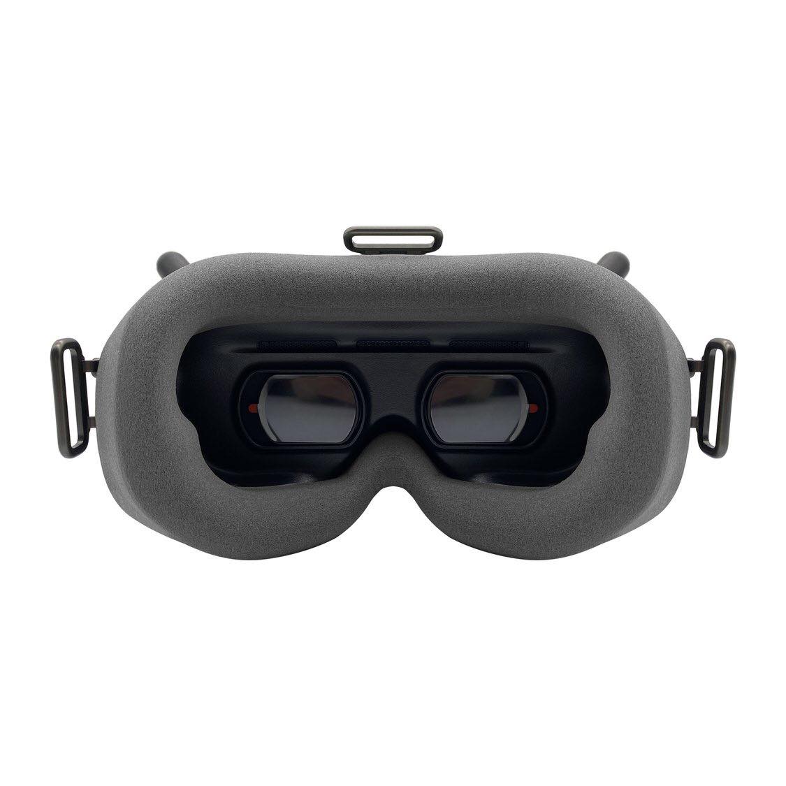 Super Comfy Foam Padding for DJI FPV Goggle installed, front view showing eyepiece cutouts and nose bridge