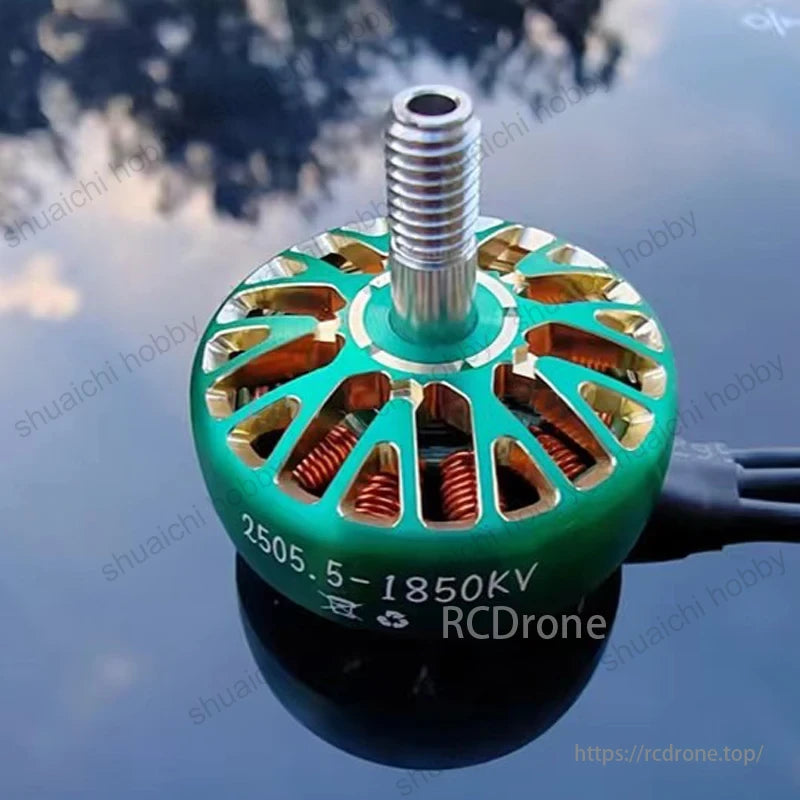 2505.5 1550KV / 1850KV Brushless Motor, Brushless motor 2505.5, 1850KV, green casing, copper windings.