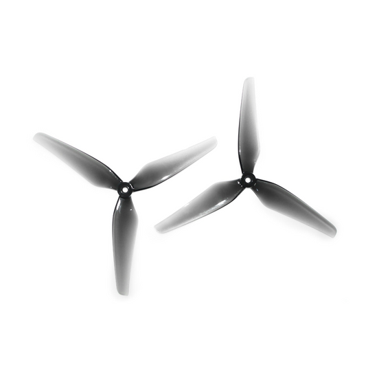 HQProp 8X4X3 Grey Poly Carbonate Propeller set, two 3-blade grey props on white background