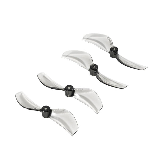 Gemfan 45mm 2-Blade & 3-Blade FPV Whoop Propeller set, clear two-blade props with black hubs