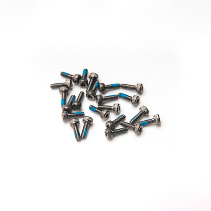 Mixed size dispensing screws set with pre-applied blue threadlock patch, hex socket button head