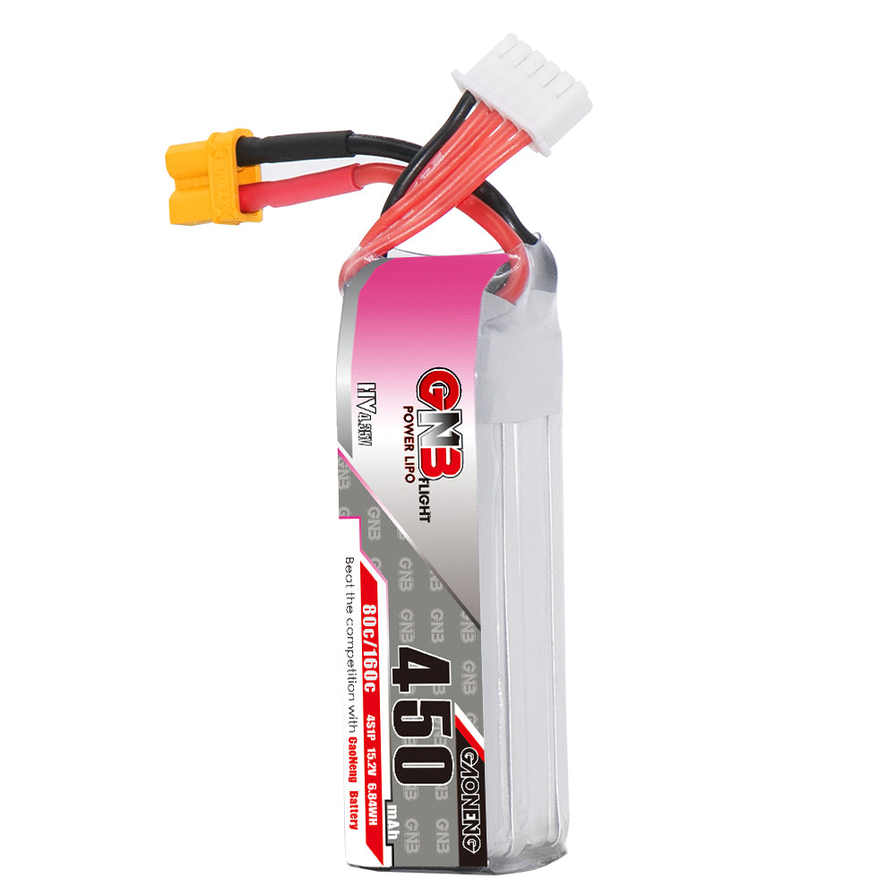GAONENG GNB LiHV 4S 15.2V 450mAh 80C XT30 LiPo Battery Long Type
