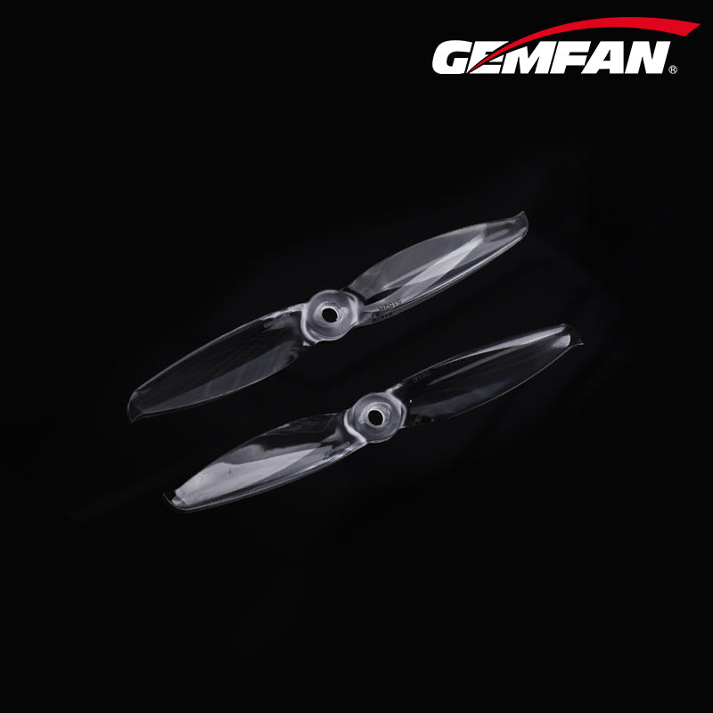 Gemfan Flash 5152-2 PC 5152 two-blade propellers in clear smoke finish, pair on black background