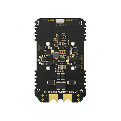 BrotherHobby Returner 6-12S 32-bit 70A 4-in-1 ESC V1 board with labeled motor pads and 30.5mm mount holes