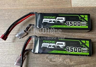 Ovonic Air 2-Pack 4S LiPo Battery 4500mAh 50C 14.8V with Deans (T) plug and balance lead