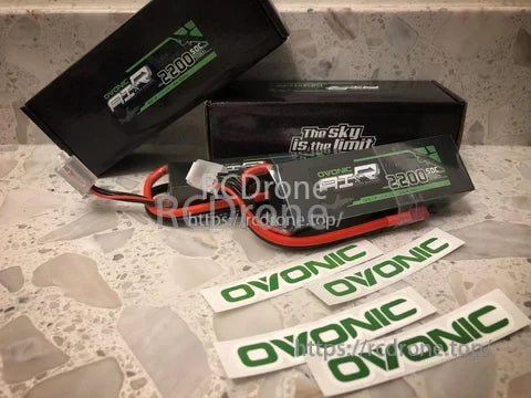 Ovonic 2pcs 3S 2200mAh 11.1V 50C LiPo battery packs with Deans T plug and Ovonic stickers
