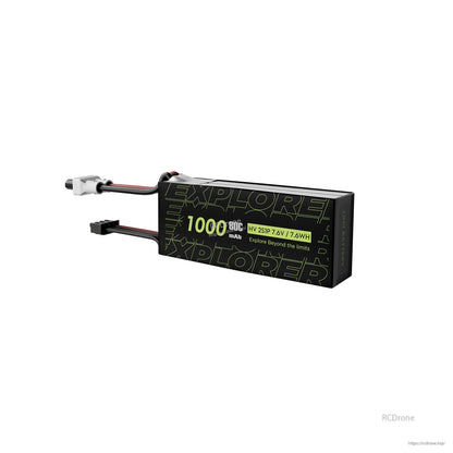 Flywoo Explorer 1000mAh LiHV 2S 7.6V battery pack with XT30-style lead and balance connector