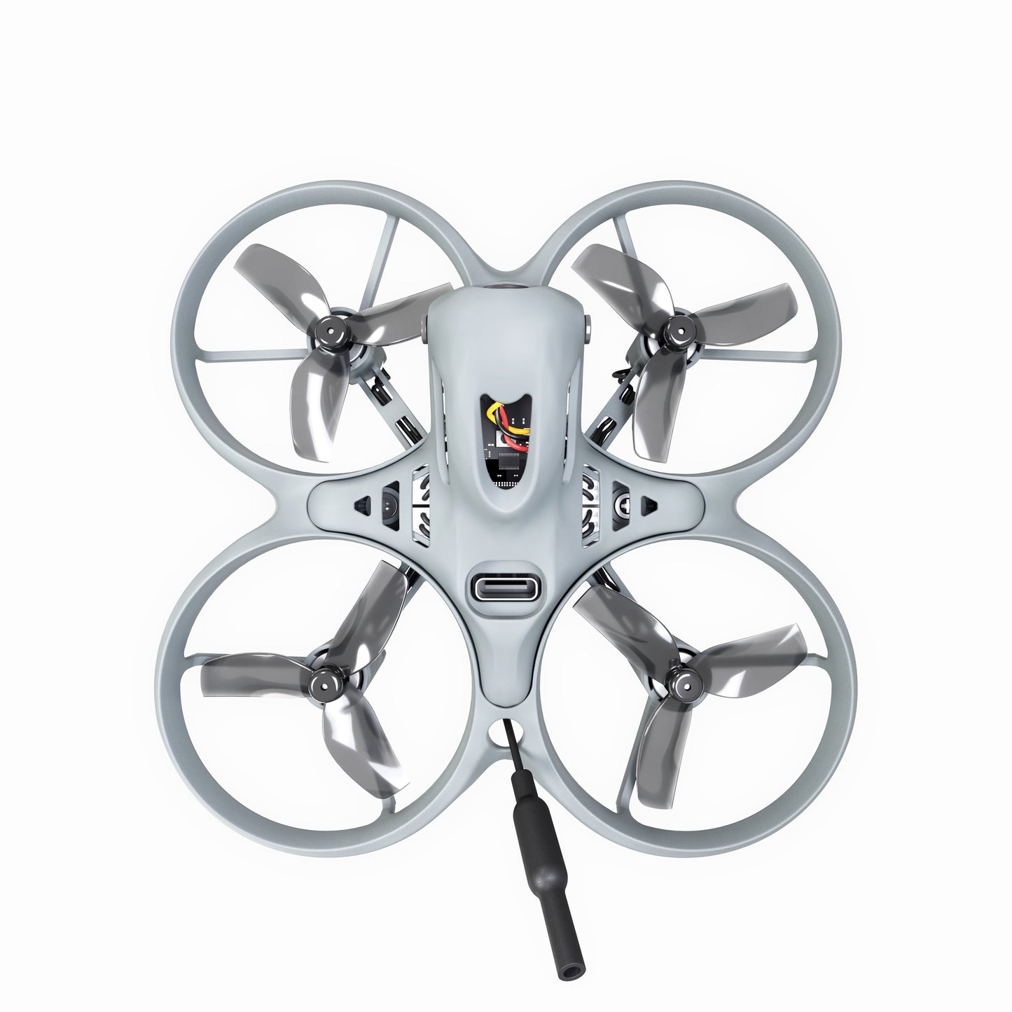 Top-down view of EMAX Tinyhawk Lite BNF FPV showing 4 ducted prop guards and rear antenna