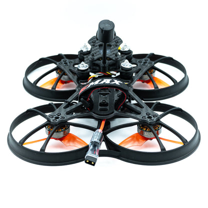 EMAX Cinehawk HD 3.5 Inch FPV rear angle showing battery strap and power lead connector