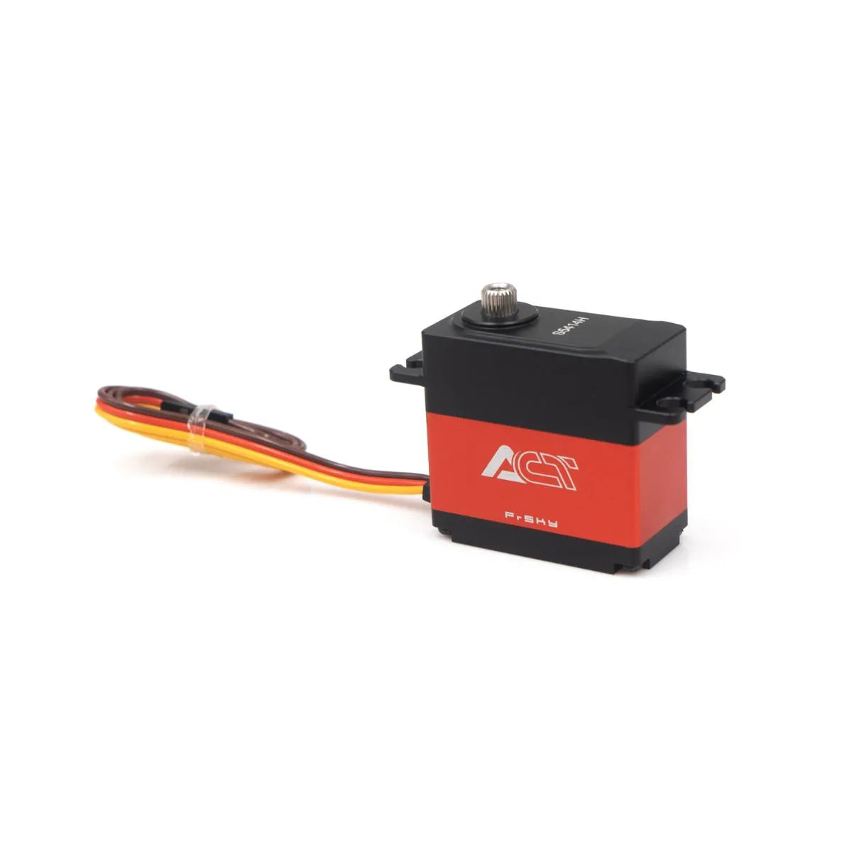 FrSky Act 5400 Series servo angled view showing top output spline and side ACT logo casing