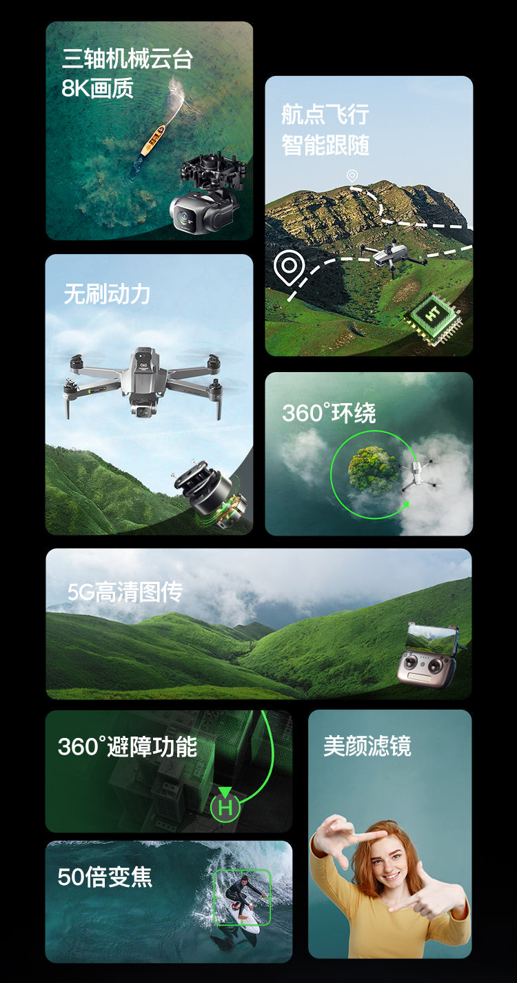 Beast 4 SP.PH.01 Drone Obstacle Avoidance 3-Axis Gimbal 8K HD Night Vision 40min 10km Brushless GPS RC Drone Professional Camera Drone 6 Beast 4 SP.PH.01 Drone, Z4mmzz 8K1EM En55 Vit Zabirma Terizj)