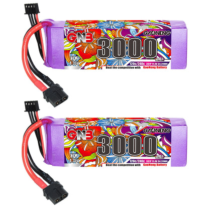 GAONENG GNB 3000mAh LiHV 3S battery with XT60 plug and balance lead, front label shown
