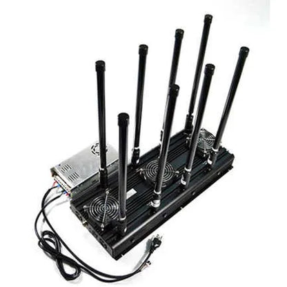 100W - 130W Desktop Drone Jammer - 300 Meters 8 Band 3G 4G WIFI Drone Signal Jammer Anti Drone Device Professional Mobile Phone Jammer