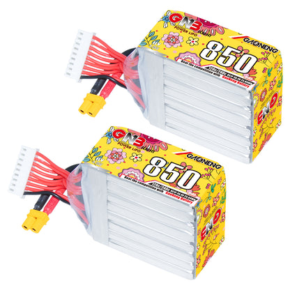 GAONENG GNB8508S120AHV 8S 850mAh LiHV LiPo battery pair with XT30 lead and balance plug