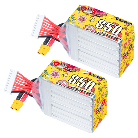 GAONENG GNB8508S120AHV 8S 850mAh LiHV LiPo battery pair with XT30 lead and balance plug