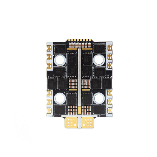 HGLRC 60A 4in1 Mini 8S 32-bit V1 ESC bottom side with MOSFET layout and battery pads