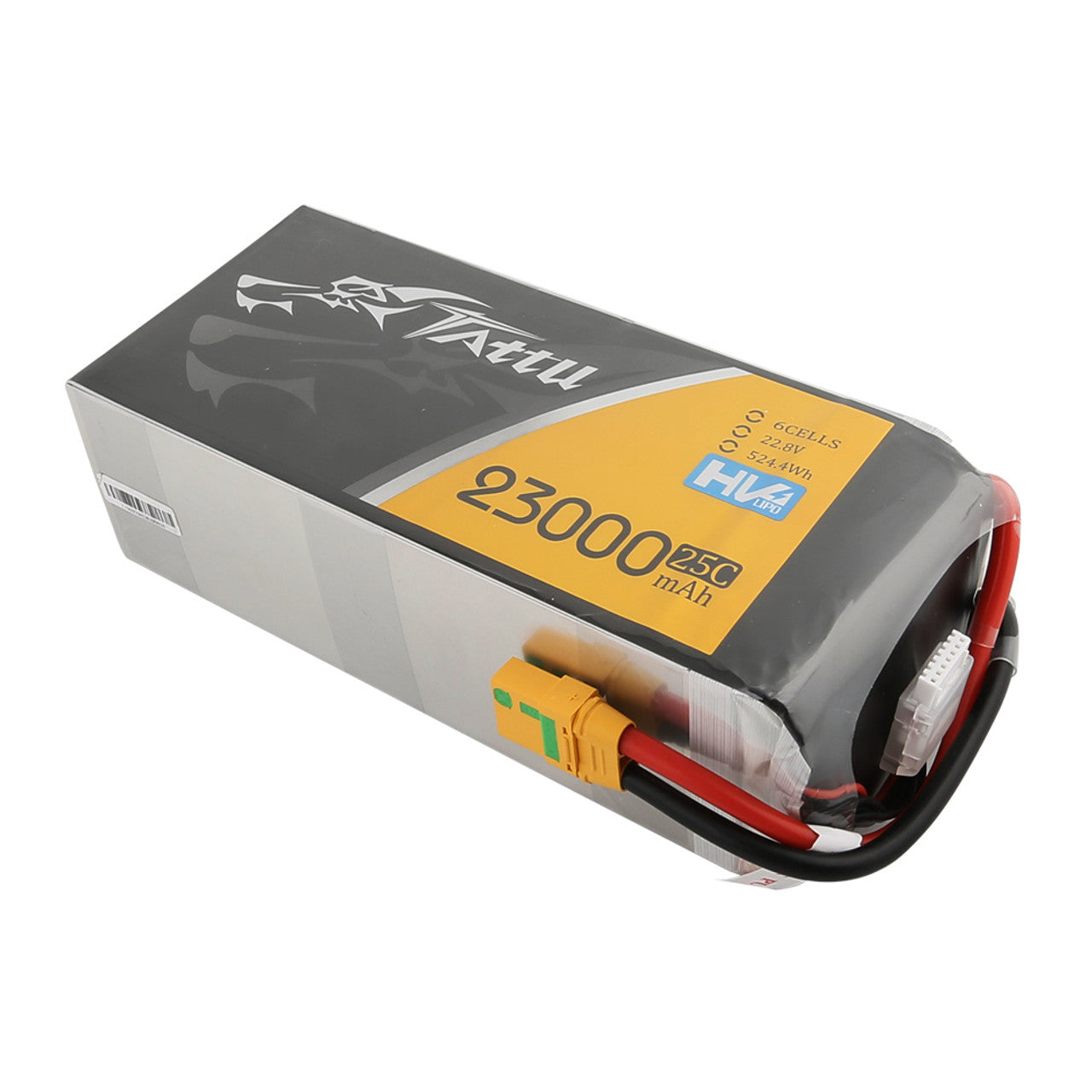 Tattu G-Tech 6S 23000mAh 22.8V 25C Lipo Battery, Lithium-ion battery with XT90-S plug for drone use, features high capacity and efficiency.