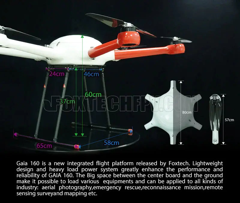 The GAIA 160MP Hexacopter is an integrated flight platform with enhanced performance and reliability for various industries.