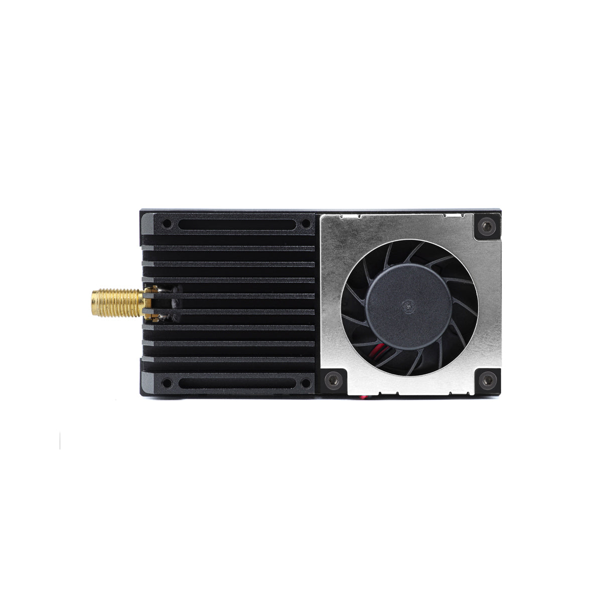 5.8G 5.5W high power FPV VTX with cooling fan, heatsink body, and SMA antenna connector