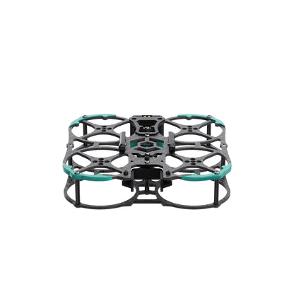 Sub250 Huma20 O3/O4 ducted frame front view showing camera bay and landing standoffs