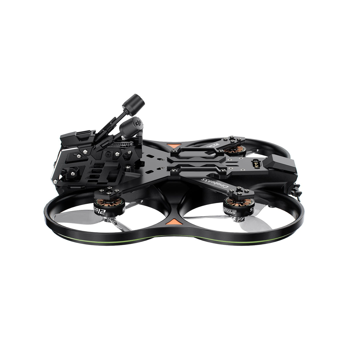 GEPRC Cinebot35 O4 Pro ducted FPV quadcopter, left-side profile with front camera and prop guards