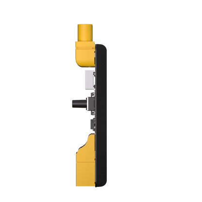 Side view of SpeedyBee smart short-circuit protector power tester with XT60 connectors on both ends