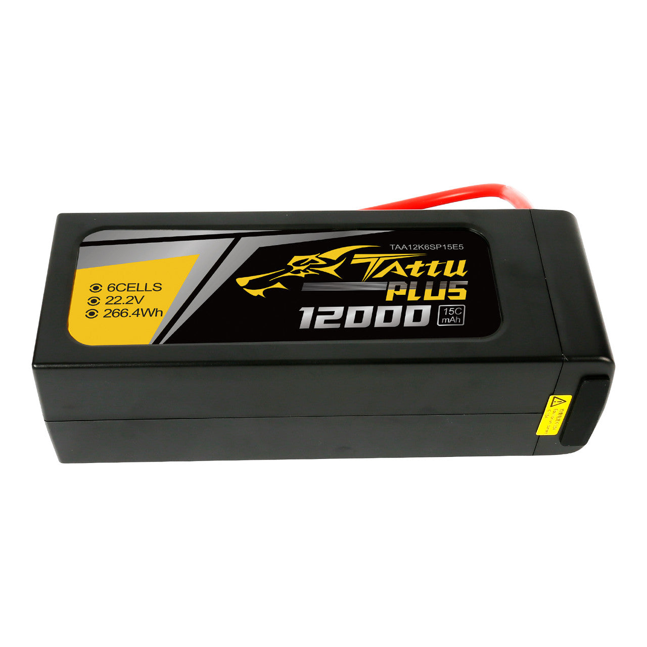 High-capacity Tattu smart LiPo battery pack with 12,000mAh capacity, suitable for RC models.