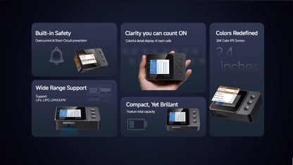 ISDT BG-18S Battery Meter, LCD Display Digital Battery Capacity Checker and Balancer for LiFe, LiPo, LiHv, ULiHv 12-18S ISDT Shop