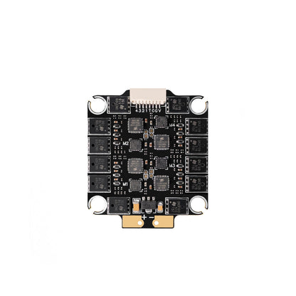 HGLRC 60A 4in1 6S 8-bit V2 ESC underside view showing MCU, MOSFETs and signal connector