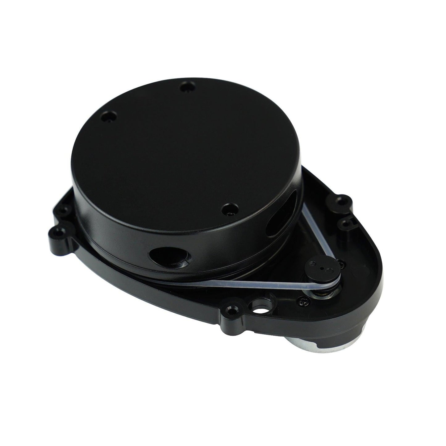 YDLIDAR X3 Pro lidar top view showing round housing, mounting holes, and belt drive base