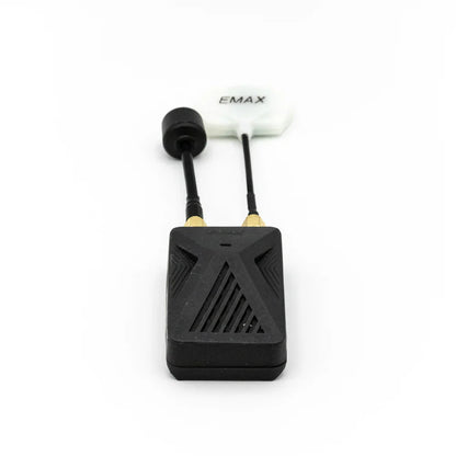 Wyvern Link OpenIPC RX Alpha Unit receiver angled view showing vented front shell and antenna leads