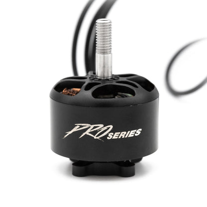 EMAX Pro Series PRO-2814 brushless motor side view with PRO SERIES logo and threaded shaft