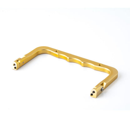 Gold TX16S CNC aluminum folding handle replacement, angled top view showing mounting ends and grip scallops
