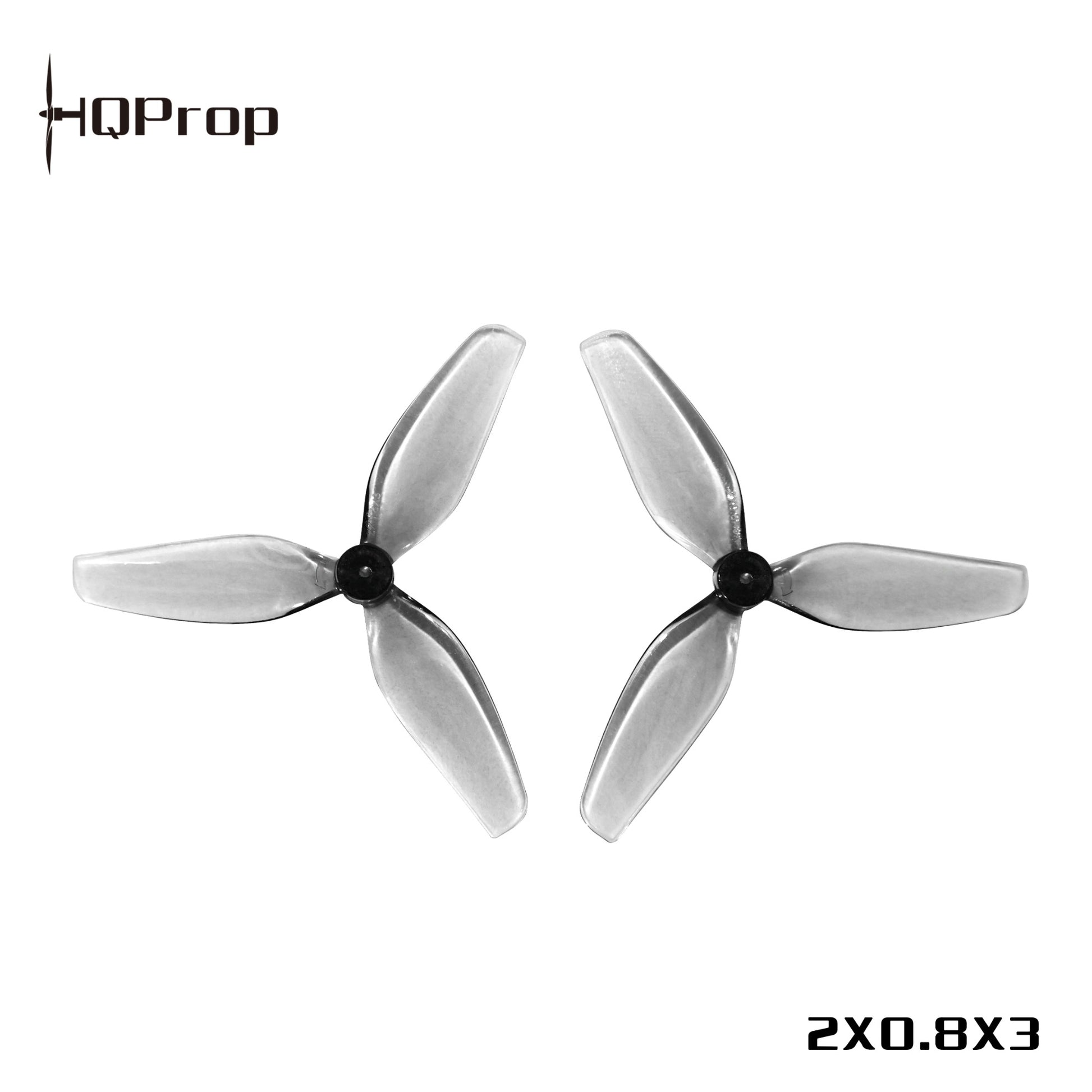 HQProp Ultralight Whoop propellers with 2x0.8x3 marking on white background