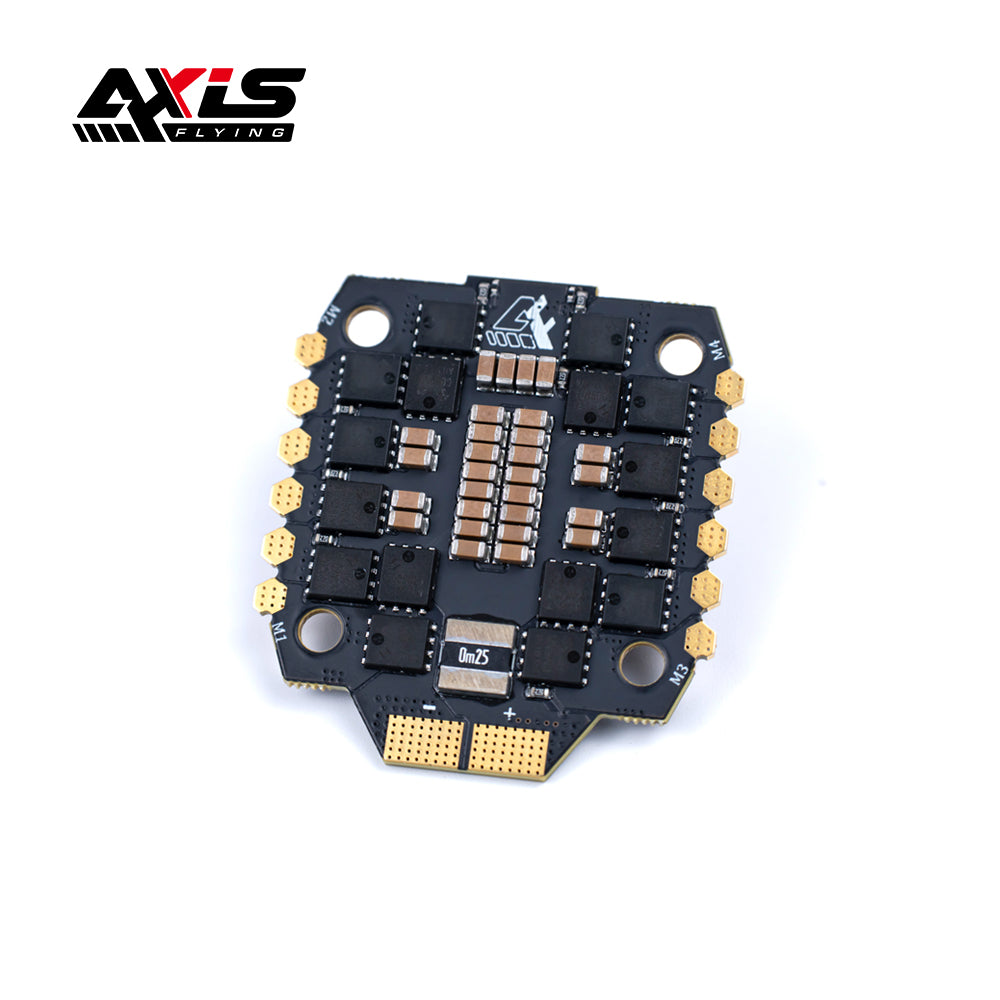 Axisflying Argus PRO FPV drone ESC board with large solder pads, four mounting holes, and M1–M4 motor pads