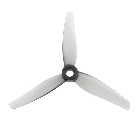 HQProp 3.5x2.2x3 grey polycarbonate 3-blade propeller with 5mm center hub, top view