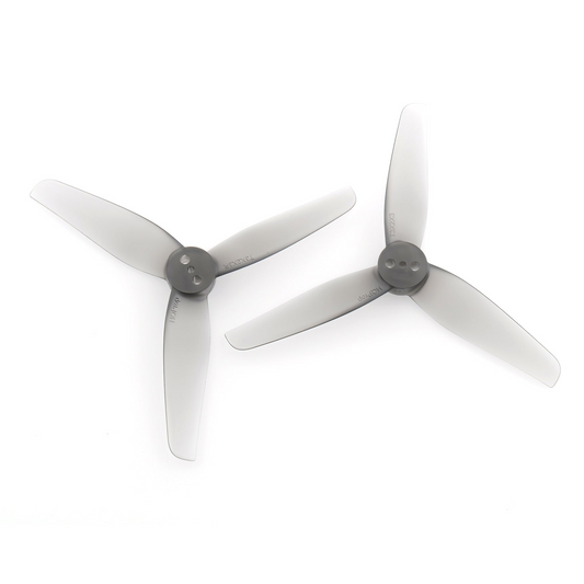 HQ Durable Prop T3X2X3 3-inch 3-blade polycarbonate drone propellers, translucent gray pair