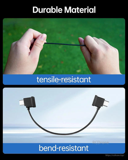 2PCS LKTOP Dual USB‑C RC Cable, Durable, bend- and tensile-resistant USB-C to USB-C cable for DJI controllers and drones, ensuring reliable performance.