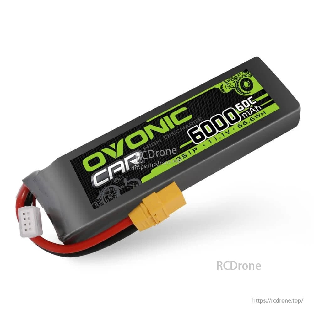 2x Ovonic 6000mAh 3S1P 11.1V 60C LiPo battery with XT90 plug and JST-XH balance lead