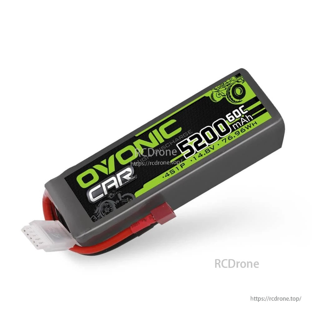 Single Ovonic 5200mAh 4S 14.8V 60C hard-case LiPo battery with Deans T lead and balance connector