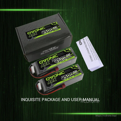 Package contents: Ovonic ARK 6S 4500mAh LiPo batteries with retail box and user manual