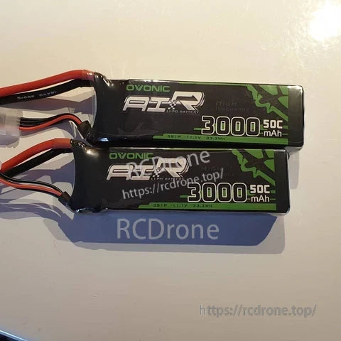 OVONIC 3S 3000mAh 11.1V 50C LiPo Battery 2-pack with Dean (T) plug leads