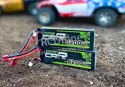 Ovonic 2S 6200mAh 50C 7.4V hard case LiPo battery 2-pack with Deans (T) plug leads