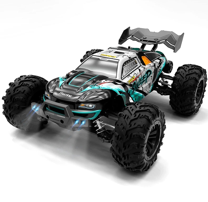 1:16 RC Car Series – 75KM/H Brushless or 50KM/H Brushed 4WD Off-Road Drift Monster Truck with LED Lights, Metal Transmission, and 2.4G Remote Control