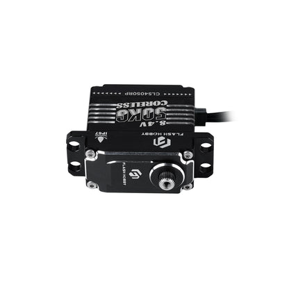 Flashhobby CLS4050RP 8.4V 50KG coreless digital servo with metal case, mounting tabs, and 25T output spline